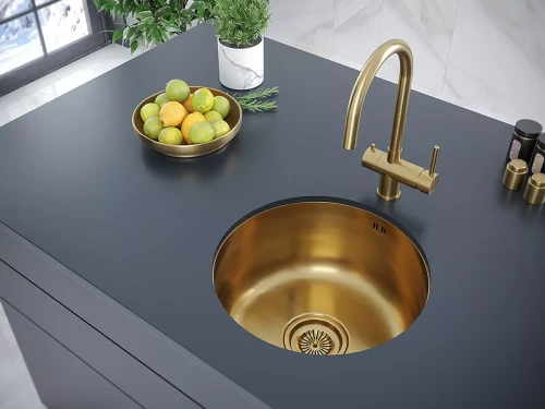 Смеситель Paulmark Heller с подключением к фильтру для воды Брашированное золото BG