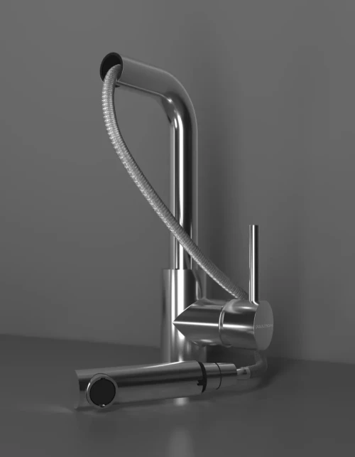 Смеситель Paulmark Kassel с выдвижным изливом Серый металлик