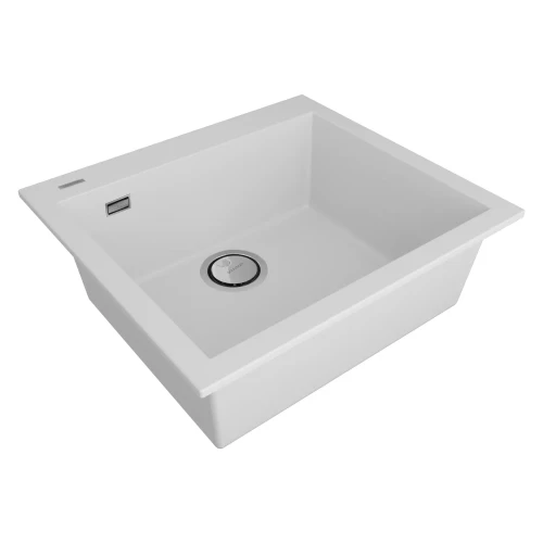 Кухонная мойка DECORATION 56 из искусственного камня Белый матовый WH