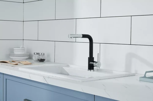 Смеситель Paulmark Kassel с выдвижным изливом Антрацит