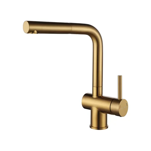 Смеситель Paulmark Dosse с вытяжным изливом Брашированное золото BG