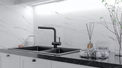 Смеситель Paulmark Dosse с вытяжным изливом Антрацит