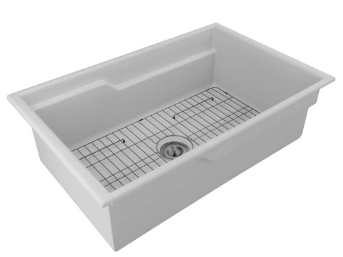 Кухонная мойка GLAMP 81 UNO из керамики белый глянцевый