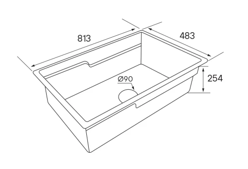 Кухонная мойка GLAMP 81 UNO из керамики белый глянцевый