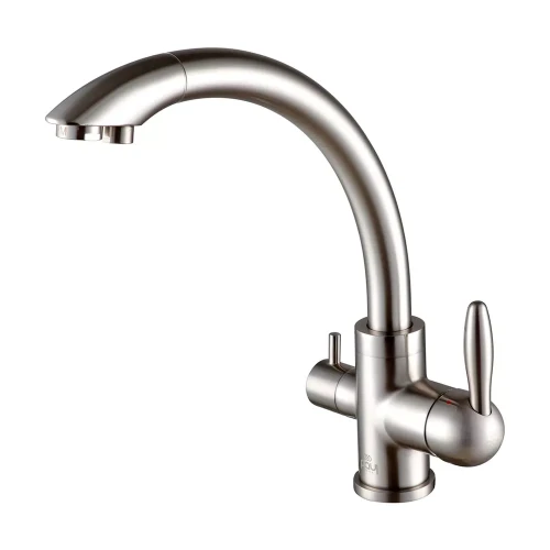 Смеситель из латуни Paulmark Essen с подключением к фильтру для питьевой воды Брашированная сталь