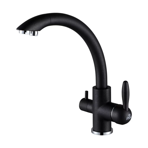 Смеситель из латуни Paulmark Essen с подключением к фильтру для питьевой воды черный