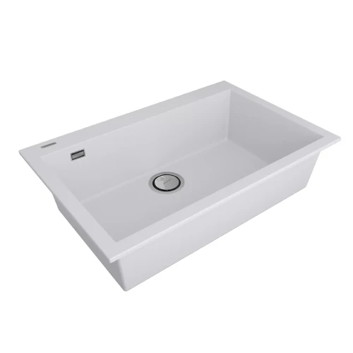 Кухонная мойка DECORATION 76 врезная из искусственного камня Белый матовый WH