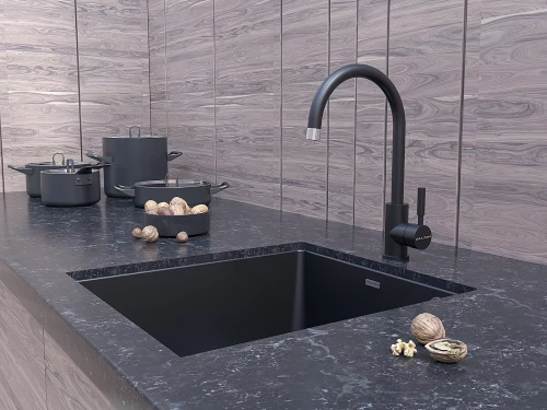 Смеситель Paulmark Holstein с высоким поворотным изливом Антрацит