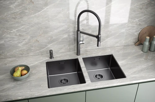 Кухонная мойка LASSAN 38 UNI из нержавеющей стали Вороненая сталь GM