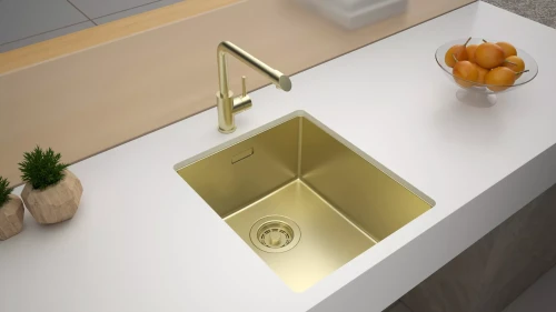 Кухонная мойка LASSAN 38 UNI из нержавеющей стали светлое золото