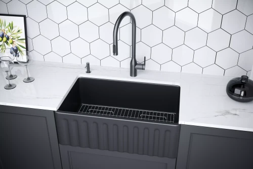 Кухонная мойка GLAMP 76 DUO керамическая Антрацит