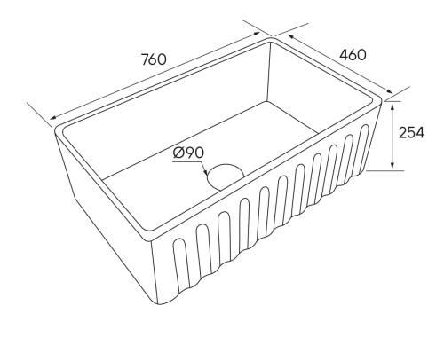 Кухонная мойка GLAMP 76 DUO керамическая Антрацит