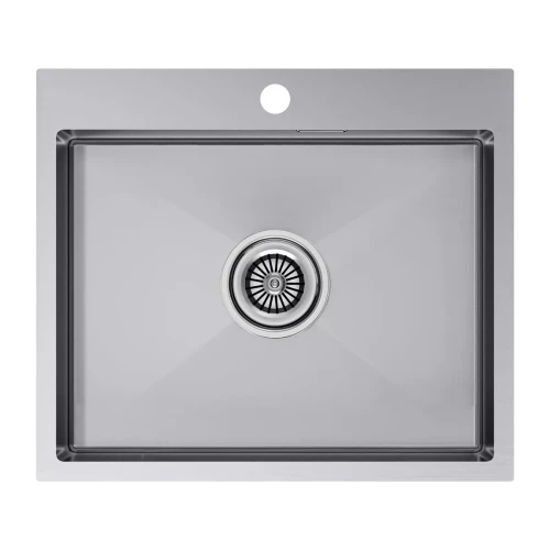 Кухонная мойка KRONER 59 из нержавеющей стали врезная Брашированная сталь