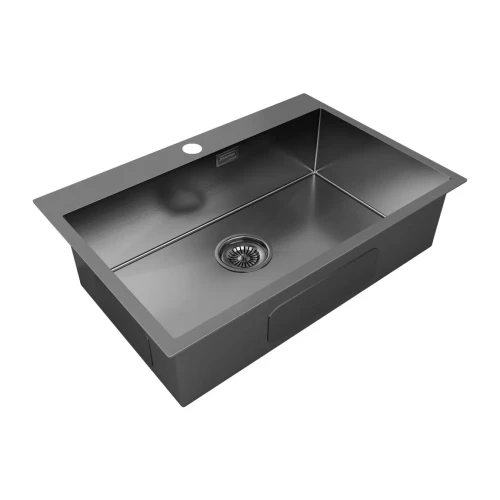 Кухонная мойка KRONER 75 Вороненая сталь GM
