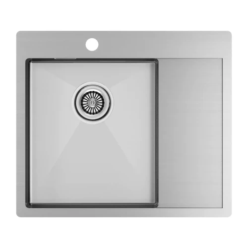 Кухонная мойка KRONER 59F из нержавеющей стали врезная Брашированная сталь