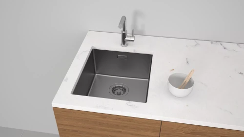 Кухонная мойка YUNI 39 UNI встраиваемая Вороненая сталь GM