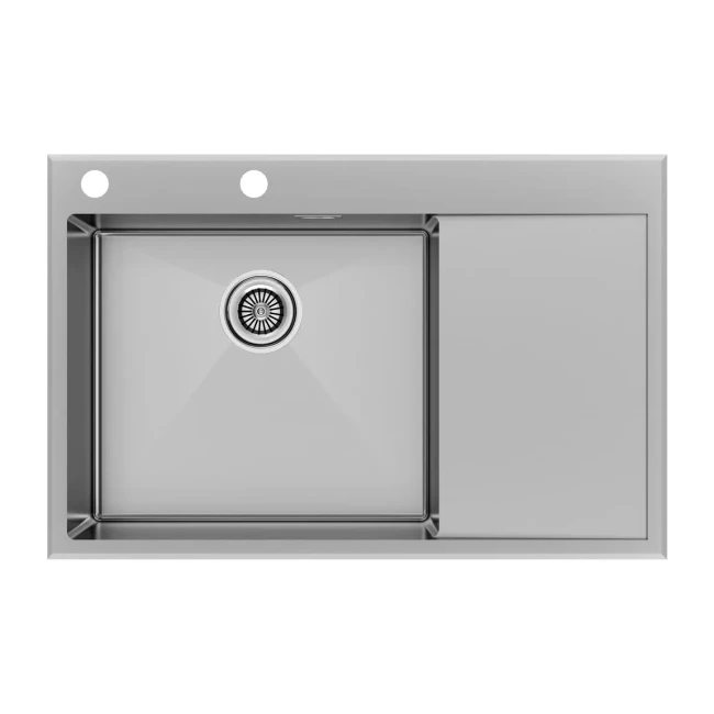 Кухонная мойка KRONER-EDGE 78F из нержавеющей стали врезная с крылом