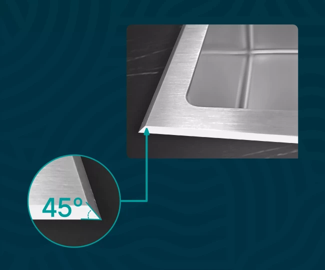 Кухонная мойка KRONER-EDGE 78F из нержавеющей стали врезная с крылом