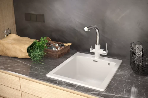 Кухонная мойка KANTE 50 Белый матовый WH