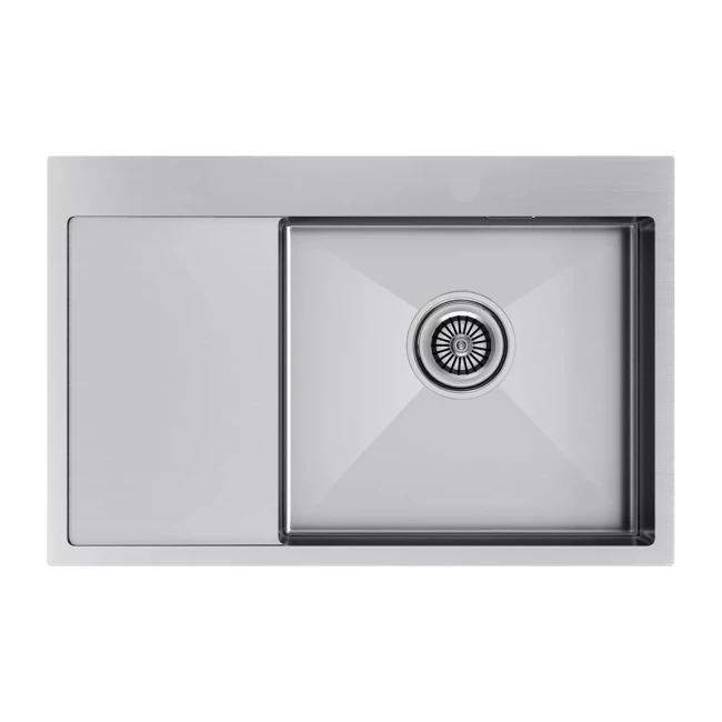 Кухонная мойка KRONER 78F из нержавейки с крылом