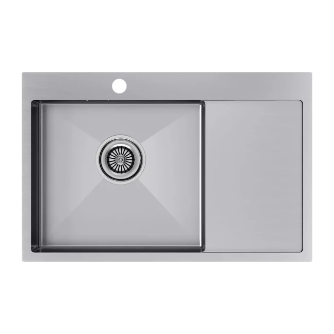 Кухонная мойка KRONER 78F из нержавейки с крылом