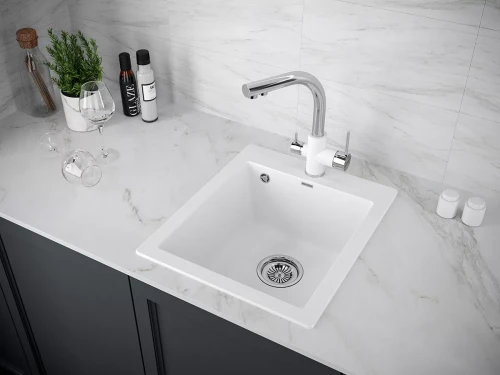 Кухонная мойка                KANTE 40 Белый матовый WH