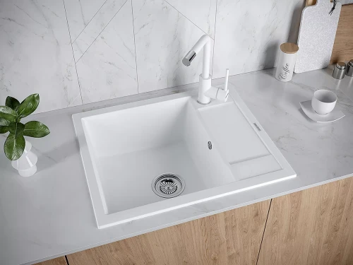 Кухонная мойка FLUGEN 50-600 врезная Белый матовый WH