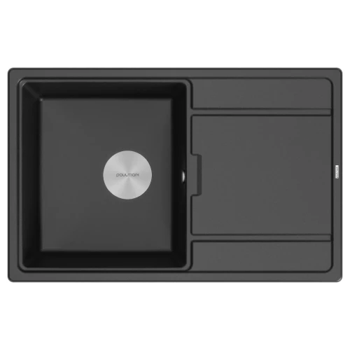 Кухонная мойка FLUGEN 50-780 врезная (IT-Granit) Черный гранит BL