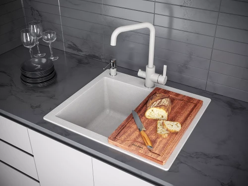 Кухонная мойка KANTE 60 врезная бежевый