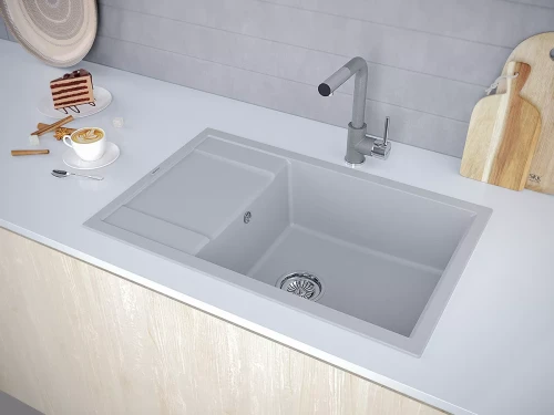 Кухонная мойка Paulmark FLUGEN 60 врезная Серый металлик