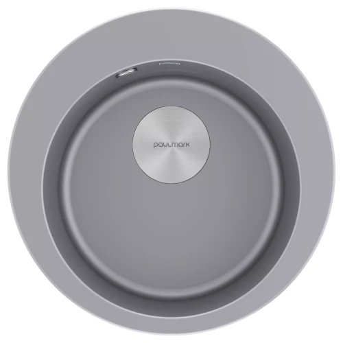 Кухонная мойка GELEGEN 50 круглая из искусственного гранита Серый металлик