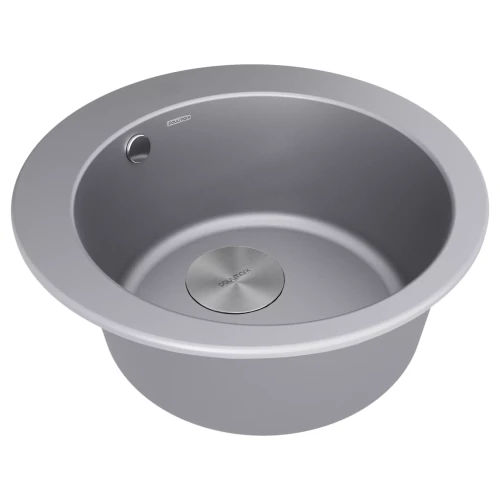 Кухонная мойка GELEGEN 50 круглая из искусственного гранита Серый металлик