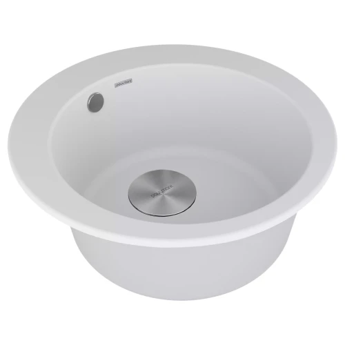 Кухонная мойка GELEGEN 50 круглая из искусственного гранита Белый матовый WH