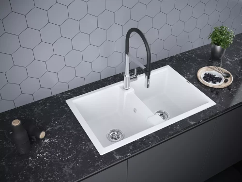 Кухонная мойка TANDEM 80/2 с двумя чашами Белый матовый WH