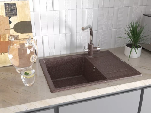 Кухонная мойка FLUGEN 50-650 Серый металлик