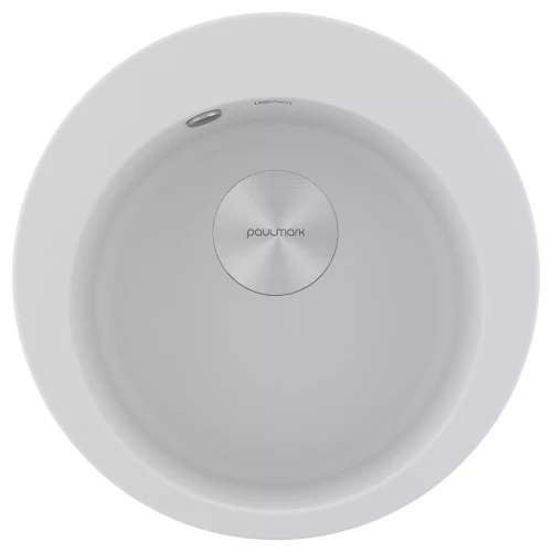 Кухонная мойка GELEGEN 50 круглая из искусственного гранита Белый матовый WH