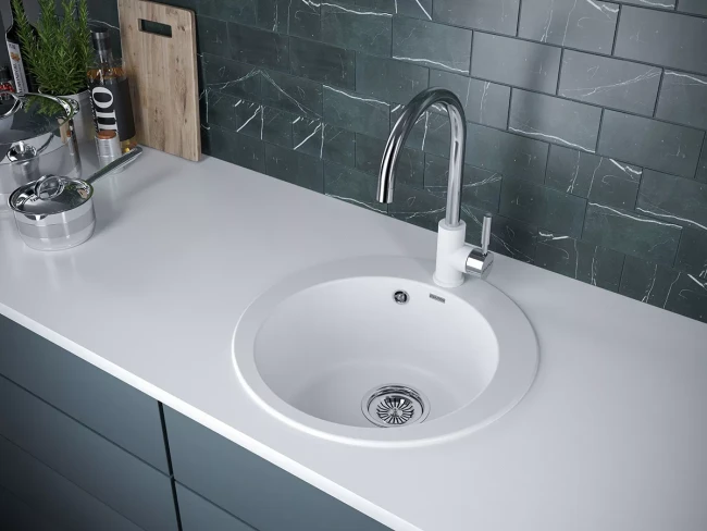 Кухонная мойка GELEGEN 50 круглая из искусственного гранита Кухонная мойка GELEGEN 50 круглая из искусственного гранита