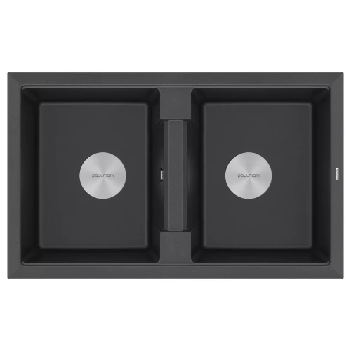 Кухонная мойка TANDEM 80/2 с двумя чашами Черный гранит BL