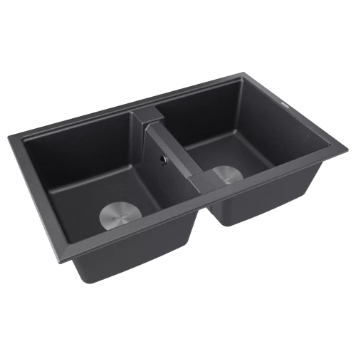 Кухонная мойка TANDEM 80/2 с двумя чашами Черный гранит BL