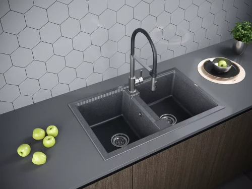 Кухонная мойка TANDEM 80/2 с двумя чашами Графит DG