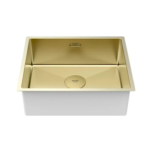 Кухонная мойка NEXT 54 UNI прямоугольная встраиваемая из нержавеющей стали светлое золото