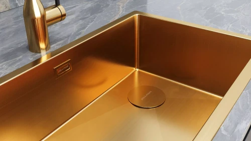 Кухонная мойка NEXT-SKEW 74 UNI Брашированное золото BG