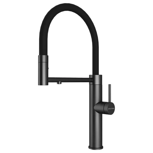 Смеситель GANYMEDE латунный с подключением к фильтру для воды Вороненая сталь GM