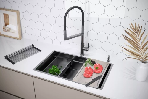 Кухонная мойка NEXT-MULTI SINK 74 UNI Вороненая сталь GM