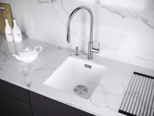 Кухонная мойка LUMI 41 UNI из искусственного гранита Белый матовый WH