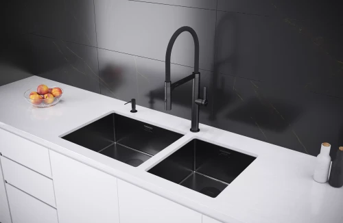 Кухонная мойка NEXT 54 UNI прямоугольная встраиваемая из нержавеющей стали Вороненая сталь GM