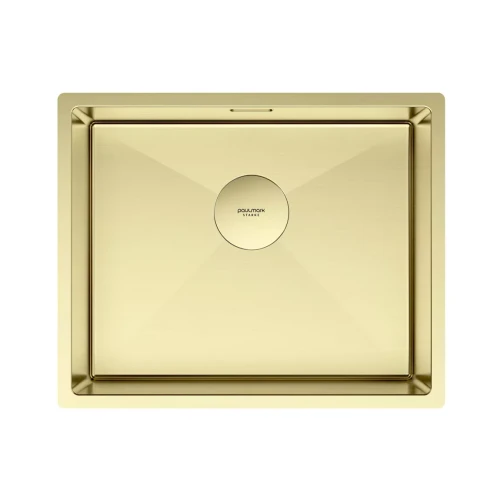 Кухонная мойка NEXT 54 UNI прямоугольная встраиваемая из нержавеющей стали светлое золото