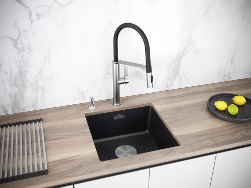 Кухонная мойка LUMI 45 UNI Черный гранит BL