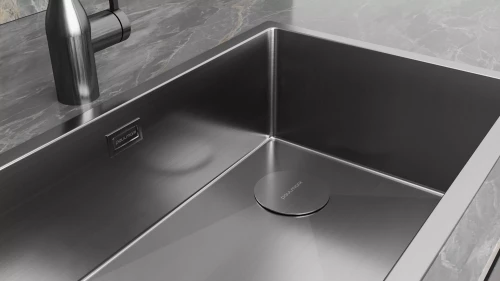 Кухонная мойка NEXT-SKEW 54 UNI Вороненая сталь GM