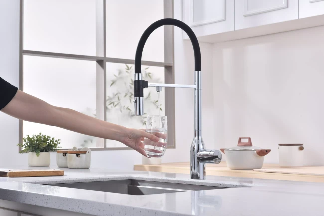 Смеситель Paulmark MAGNETO ONE с подключением к фильтру для воды с высоким изливом